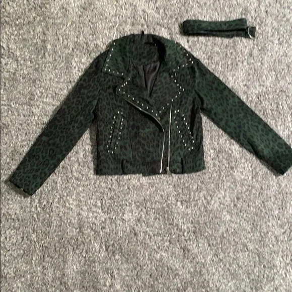 Nasty Gal Leopard Moto Jacket with Studs - Picture 16 of 16